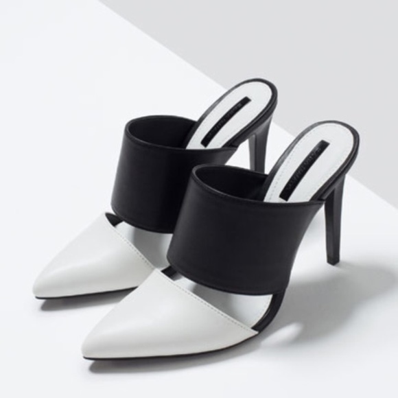 Zara Shoes - Zara | Black and White Mules